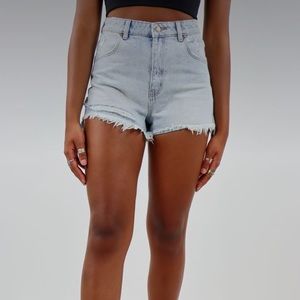 High waisted denim shorts